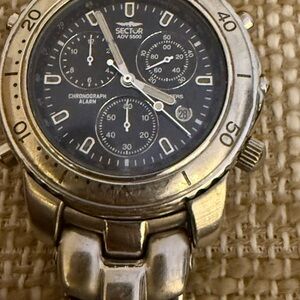 Sector Chronograph Watch with Silver Band